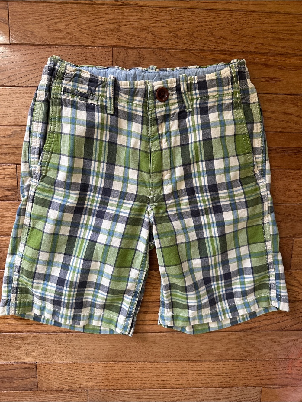 💚 Gap kids boys shorts size 8 youth blue green plaid preppy